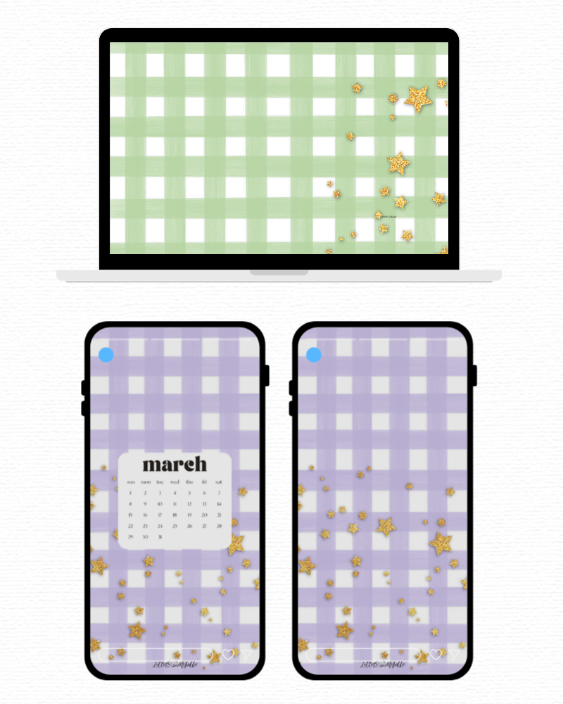 March Backgrounds + Coloring Page