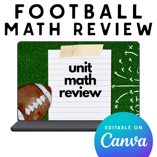 Football Math Review Game | Editable Canva Template