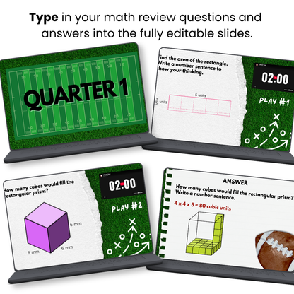 Football Math Review Game | Editable Canva Template