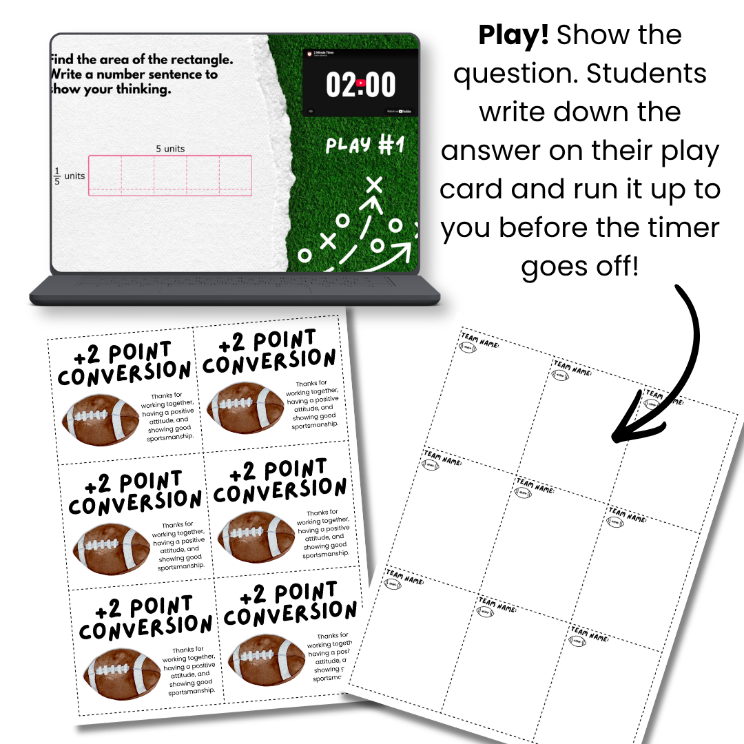 Football Math Review Game | Editable Canva Template