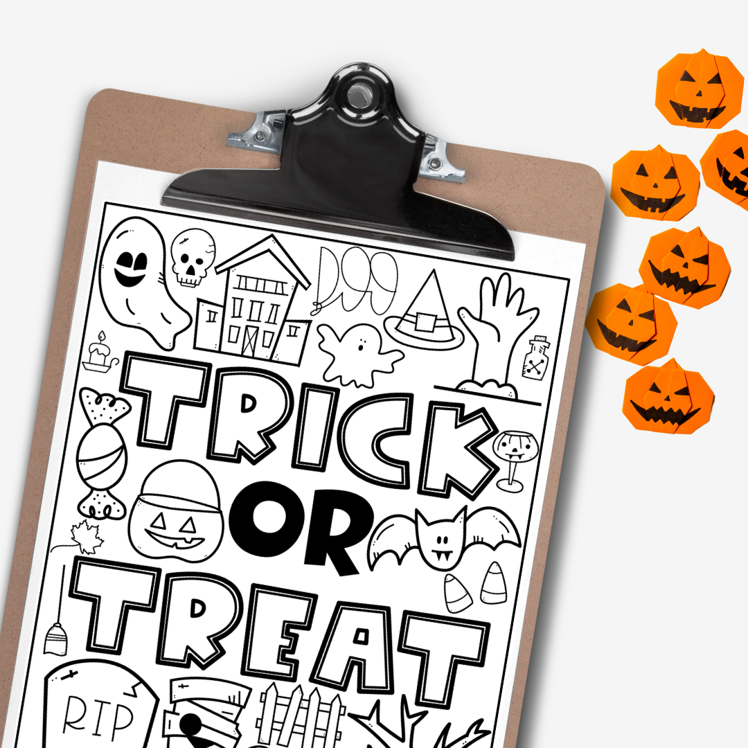Halloween Coloring Pages | 10 Printable Doodle-Style Designs