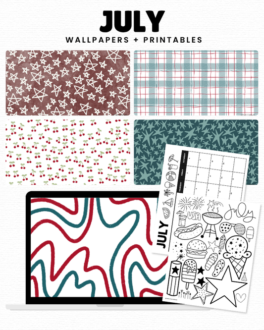 July Backgrounds + Printables