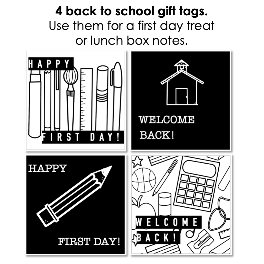 Back to School Pennants + Gift Tags