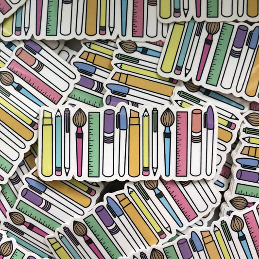 Pens/Markers/Pencils Vinyl Sticker